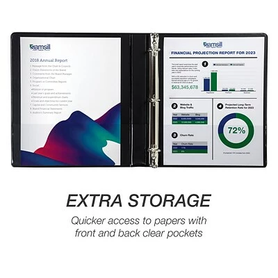 Flash Sale ✨ Binders Samsill Durable Non-Stick 1" 3-Ring View Binder, Black, 8/Pack (S88430) 😉 - Image 5