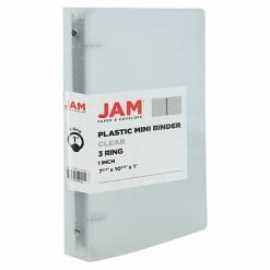 Budget 🔔 JAM Paper Plastic Mini 1" 3-Ring Binders, Clear, 24/Pack (370531985A) 🎁