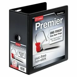 Hot Sale 😉 Binders Cardinal Premier Easy Open ClearVue 5" Slant-D 3-Ring View Binder, Black (CRD10351) 🥰