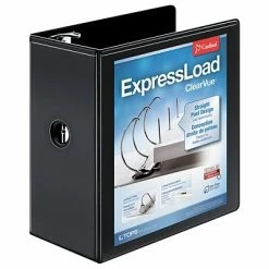 Top 10 😍 Binders Cardinal® ExpressLoad™ ClearVue™ 5" 3-Ring View Binder, Black (49151) 🎁