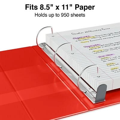 Promo 👏 Staples Binders Heavy Duty 5" 3 Ring View Binder With D-Rings, Red (ST56300-CC) 💯 - Image 3
