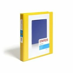 Cheapest 🛒 Staples Binders Standard 1" 3 Ring View Binder With D-Rings, Yellow (58652) ✔️