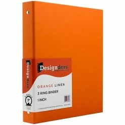 Budget 😍 Binders JAM Paper Designders Premium Linen Textured 1" 3-Ring Binder, Orange (751LOR) 🥰