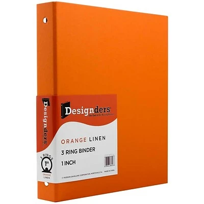 Budget 😍 Binders JAM Paper Designders Premium Linen Textured 1" 3-Ring Binder, Orange (751LOR) 🥰