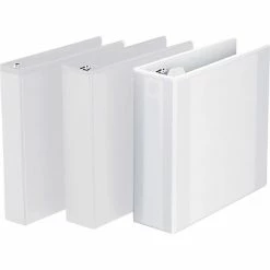 Budget ⭐ Binders Avery Economy 3" 3-Ring View Binder, White, 12/Pack (05741CT) 🥰