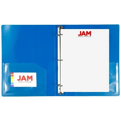 Outlet 😍 JAM Paper Plastic Mini 1" 3-Ring Binders, Blue, 24/Pack (751TM1BUA) 😍 - Image 5