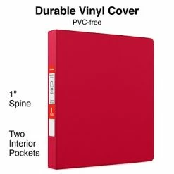 Budget ⌛ Staples Staples® Round Ring View Binders Standard 1" 3 Ring Non View Binder With D-Rings, Red (26290-CC) ✔️