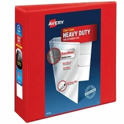 Budget 🔥 Binders Avery Heavy-Duty 3" 3-Ring View Binder, Red (79325) ❤️