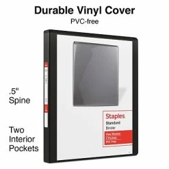 Best reviews of ❤️ Staples Binders Standard 1/2" 3 Ring View Binder With D-Rings, Black (26425-CC) ⌛