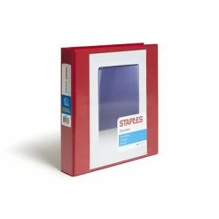 Cheap 🔔 Staples Binders Standard 1.5" 3 Ring View Binder With D-Rings, Red (58652) 🌟