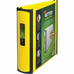 Deals ⭐ Staples Binders Better 2" 3 Ring View Binder With D-Rings, Yellow (20248) 🔔