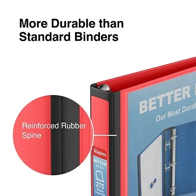 Deals ๐ Staples Binders Better 1" 3 Ring View Binder With D-Rings, Pink (13568-CC) ๐ฏ - Image 4