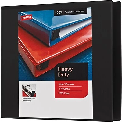 Best reviews of ❤️ Staples Staples® Round Ring View Binders Heavy Duty 4" 3 Ring View Binder With D-Rings, Black, 4/Pack (56235CT/24695CT) ⌛ - Image 7