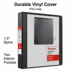 Promo ✔️ Staples Staples® Round Ring View Binders Standard 1.5" 3 Ring View Binder With D-Rings, Black, 12/Pack (26437CT) 🤩