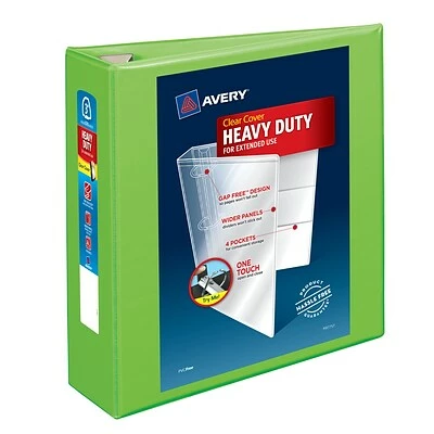 Outlet ❤️ Binders Avery Heavy Duty 3" 3-Ring View Binder, Chartreuse (79779) 🎁