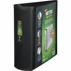 Hot Sale 😍 Staples Binders Better 3" 3 Ring View Binder With D-Rings, Black (15126-CC) 💯