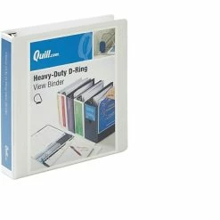 Outlet ๐ฅฐ Binders Quill Brandยฎ Heavy Duty 1-1/2" 3 Ring View Binder, Easy Open D Rings, White (74215WE) โญ