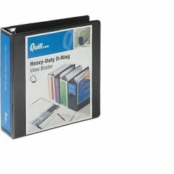 Cheapest ❤️ Binders Quill Brand® Heavy Duty 2" 3 Ring View Binder, Easy Open D Rings, Black (74202BK) ✔️