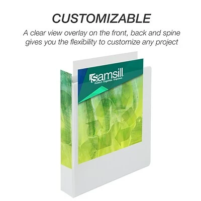 Best deal 💯 Samsill Earth's Choice Biobased 1 1/2" 3-Ring View Binders, White, 4/Pack (I08957) 💯 - Image 2