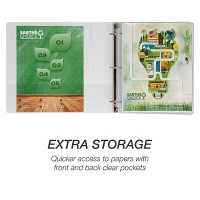 Best deal 💯 Samsill Earth's Choice Biobased 1 1/2" 3-Ring View Binders, White, 4/Pack (I08957) 💯 - Image 4