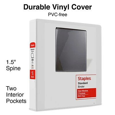 Cheapest ⭐ Staples Binders Standard 1-1/2" 3 Ring View Binder With D-Rings, White (26438-CC) ✔️