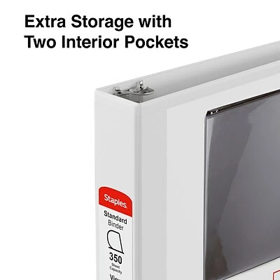Cheapest ⭐ Staples Binders Standard 1-1/2" 3 Ring View Binder With D-Rings, White (26438-CC) ✔️ - Image 4
