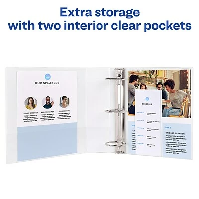 New ⌛ Binders Avery Showcase Economy 2" 3-Ring View Binder, White (1971) 🌟 - Image 4