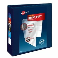 Buy 🔔 Binders Avery Heavy Duty 3" 3-Ring View Binder, Navy Blue (79803) 🔥