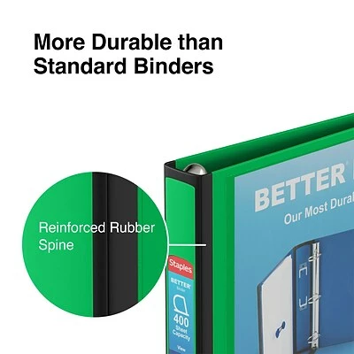 Best reviews of 🥰 Staples Binders Better 1-1/2" 3 Ring View Binder With D-Rings, Green (19059) ❤️ - Image 4