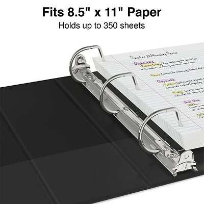 Promo ✔️ Staples Staples® Round Ring View Binders Standard 1.5" 3 Ring View Binder With D-Rings, Black, 12/Pack (26437CT) 🤩 - Image 3