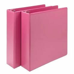 Budget 🔥 Samsill Fashion 2" 3-Ring View Binders, Pink Berry, 2/Pack (U86676) 🥰