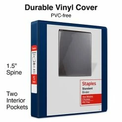 New 💯 Staples Binders Standard 1-1/2" 3 Ring View Binder With D-Rings, Blue (26439-CC) 🥰