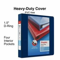 Best reviews of 🎉 Staples Binders Heavy Duty 1-1/2" 3 Ring View Binder With D-Rings, Navy Blue (ST56269-CC) ⌛