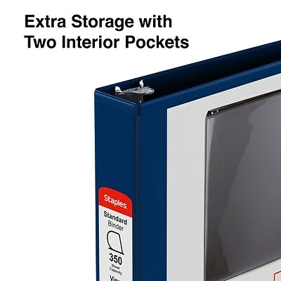 New 💯 Staples Binders Standard 1-1/2" 3 Ring View Binder With D-Rings, Blue (26439-CC) 🥰 - Image 4